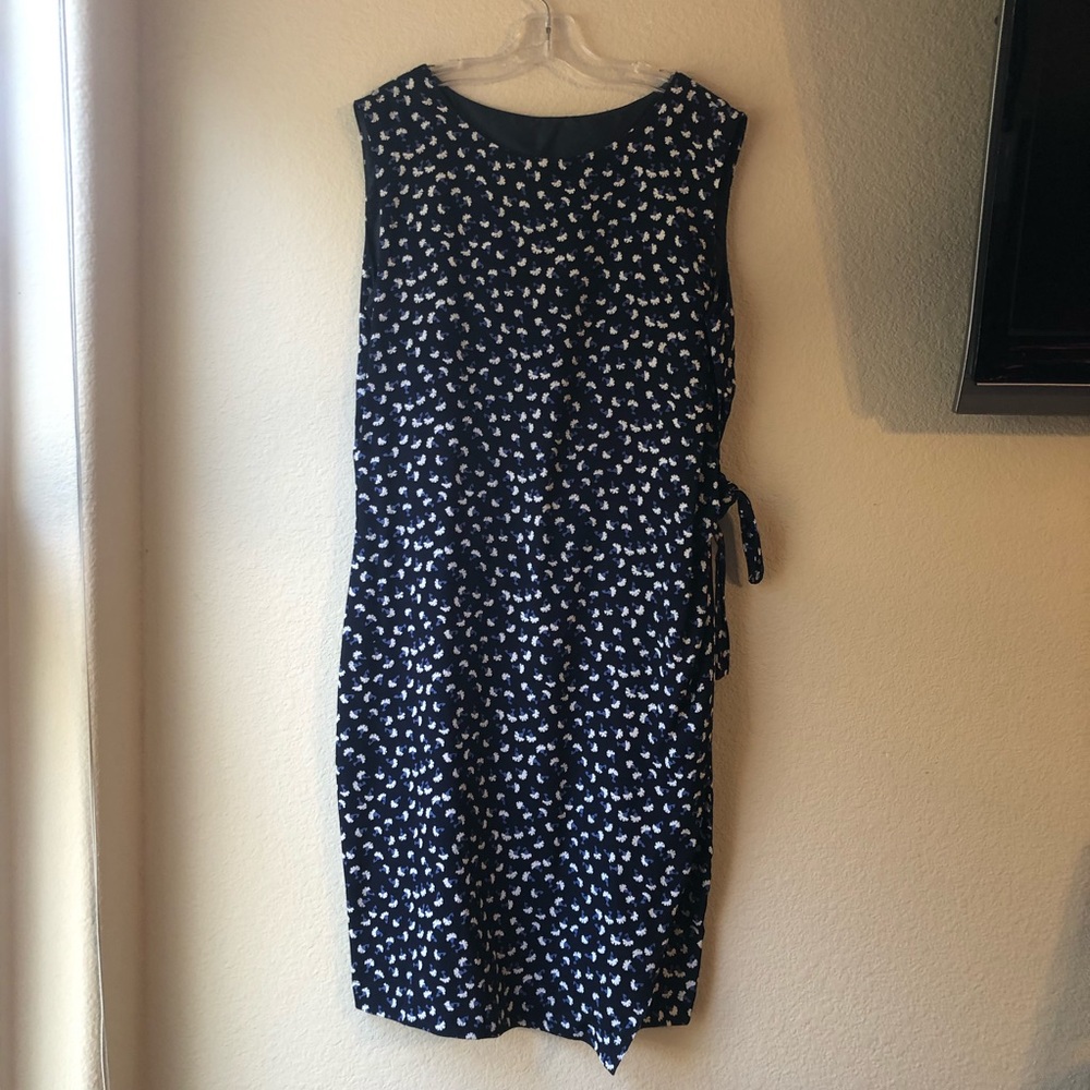 Navy Blue sleeveless wrap dress
